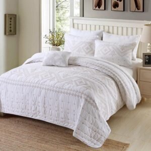 Cross-Border Bed Cover Three-Piece Set, European-Style Simple Solid Quilt