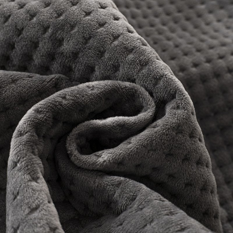 European and American Solid Color Velvet Waffle Ultrasonic Bedspread - Image 3