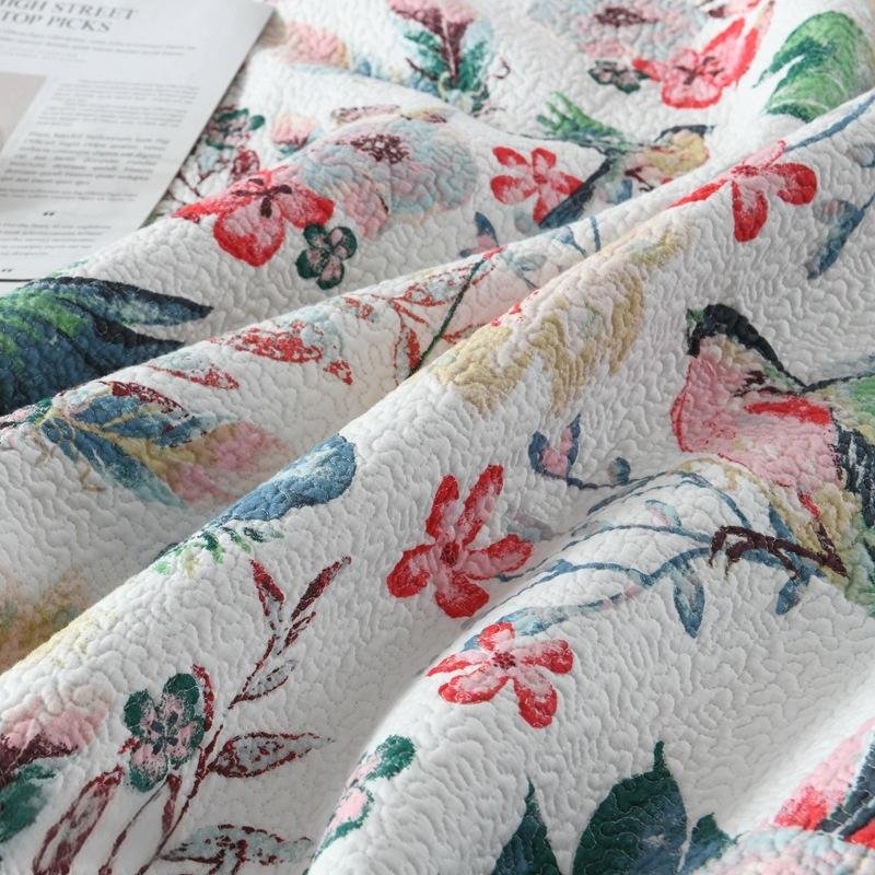 Spring Colorful Cotton Printed Quilt Set 3pcs - Image 3