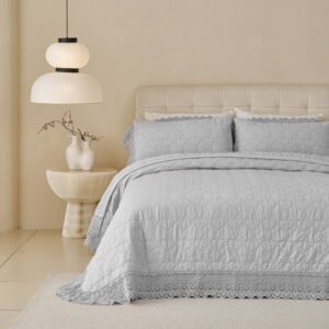 Tencel Cotton Sand-Washed Bed Cover with Raffle Three-Piece